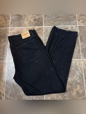 Chaps Jeans Mens 36 Straight Leg Mid Rise Black Denim 36 X 32